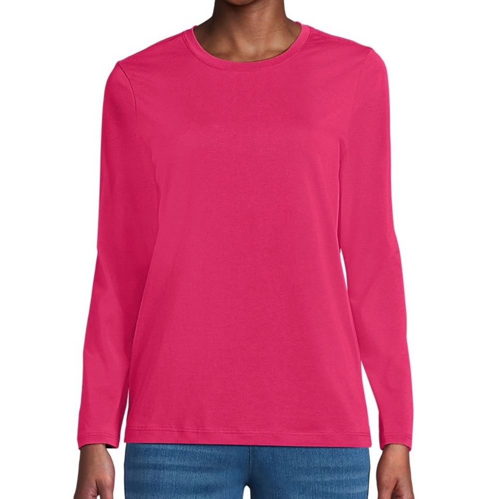 Lands’ End Long-Sleeve T-Shirt Large, Spiced Rhubarb/Hot Pink